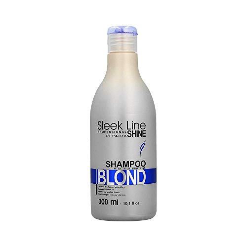 Stapiz Sleek Line Blond, Champú con Proteínas de Seda Rubio, 300ml