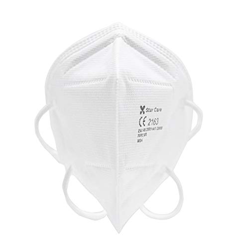 Star Care Mascarilla Protectora Desechable Respiratoria FFP2 Pack de 20 uds. Homologada NB 2163. Filtración 99%