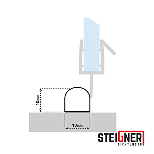 STEIGNER 80 cm Umbral de Acrílico de la Cabina de Ducha – SDD03 Altura 10 mm – Semicircular de Umbral Protección Contra la Fuga del Agua
