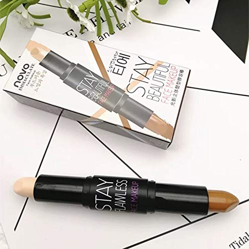 Stick de contorno de doble cabeza corrector, palillo de resaltado, maquillaje palos de contorno de resaltado de doble extremo