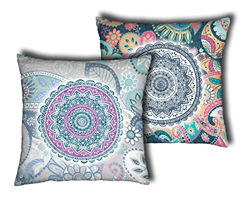 Stilia Funda de Cojín Cuadrada, Estampada, Modelo Nesso, 50 x 50 cm, Multicolor