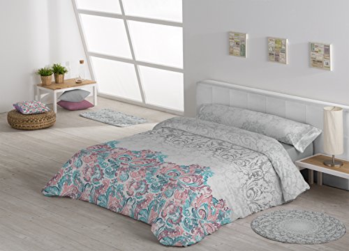 Stilia Juego de Funda Nórdica de 3 Piezas, Gris, para Cama 135 cm, 220 x 240 cm