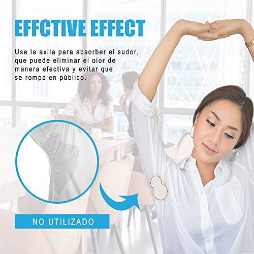 StillCool Almohadillas Absorbentes Suave 3.74 x 4.72 in, 200PZS Almohadillas Sudor Desechables y Cómodo, No Visibles Elimina Olor de Axilas para Mujeres Hombres y Niños - Blanco