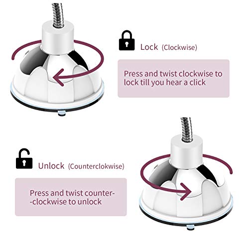 STLOVe LED Espejo de Maquillaje Aumento de 10X con Ventosa & el Cuello de Cisne Flexible Ajustable 360 ° Espejo de Baño (Mirror 2)