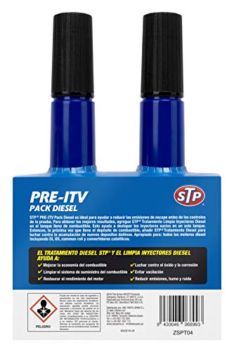 STP ZSTP04 Kit pre-ITV con Limpia Inyectores Coches Diésel, 200 ml