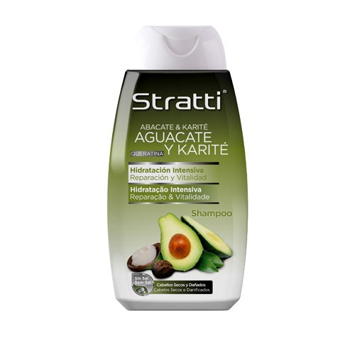 Stratti Aguacate - Champú Reparación y Vitalidad con Keratina, sin Sal - 400 ml