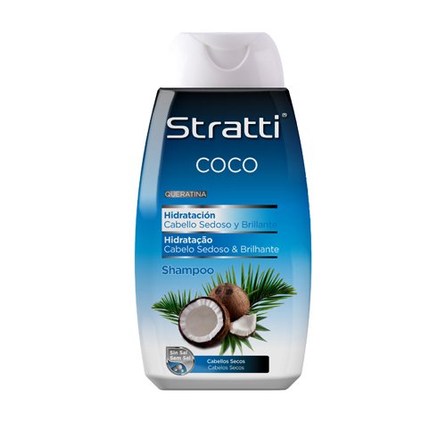 Stratti Coco - Champú Hidratación con Keratina, sin Sal - 400 ml