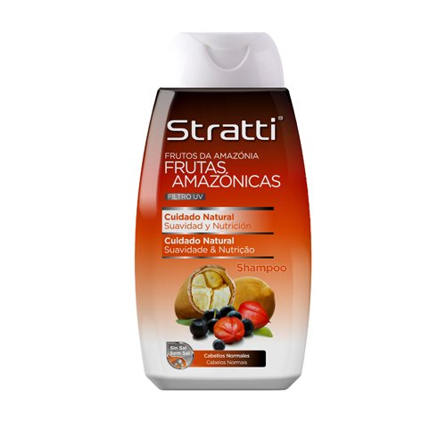 Stratti Frutas Amazónicas - Champú Cuidado Natural con Keratina, sin Sal - 400 ml