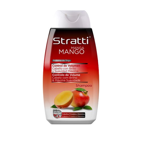 Stratti Mango - Champú Control de Volumen con Keratina, sin Sal - 400 ml