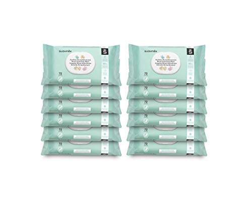 SUAVINEX 307307 12x Pack 72 toallitas dermohidratantes para bebé, Toallitas aptas para pieles atópicas, 96% ingredientes de origen natural, Toallitas 100% biodegradables, 864 toallitas, Color Verde