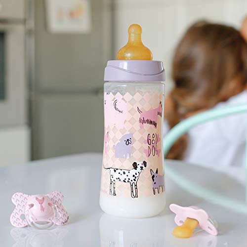 Suavinex - Chupete con tetina fisiológica de látex, 2/4 meses, Perritos Rosa