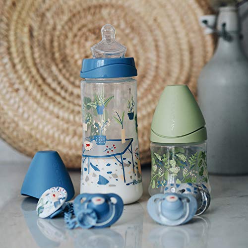 Suavinex, Chupete De Látex Para Bebés, Azul Botanical, 0-6 Meses