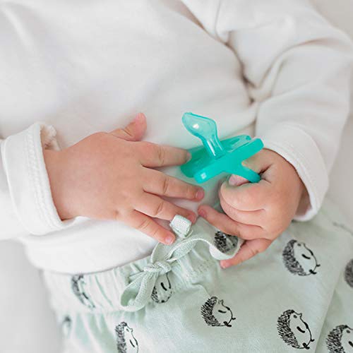 Suavinex - Chupete para dormir todo silicona para bebés 0/6 meses. con tetina anatómica de silicona. suave y flexible, ideal para dormir. color Verde