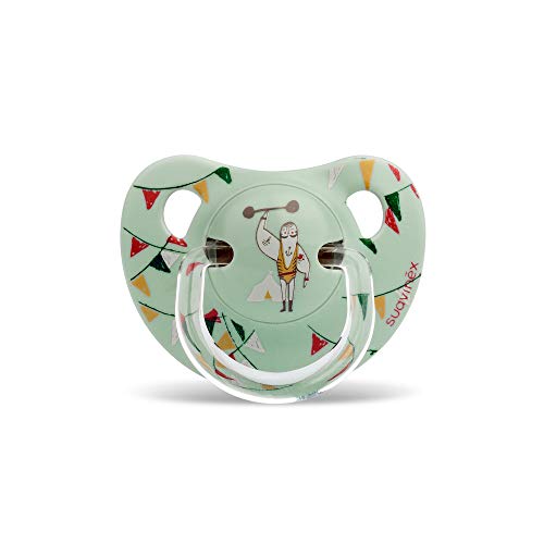 Suavinex - Chupete Tetina Anatómica Látex. Chupete 6-18 Meses. 0% BPA, Diseño Le Cirque Color Verde
