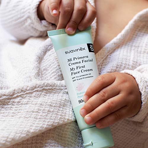 Suavinex – Crema facial para bebés. con SPF 15 y Protección Uv. Nutre en Profundidad. 67% Ingredientes de Origen Natural, 50ml