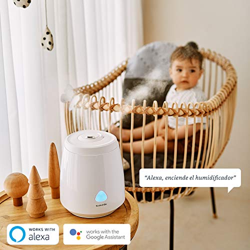 Suavinex, Humidificador Smart para Bebés (Silencioso, de Vapor Frío, Ultrasónico, Aromaterapia, Luz Nocturna Led, Control con Aplicación Móvil, Compatible con Alexa y Google Assistant)