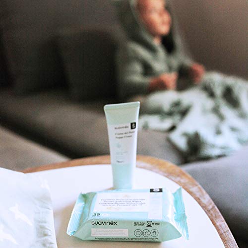Suavinex Pack 25 Toallitas Dermohidratantes para Bebé, Toallitas Aptas para Pieles Atópicas, 96% Ingredientes de Origen Natural, con Camomila y Aloe Vera, Toallitas 100% Biodegradables, 25 Unidades