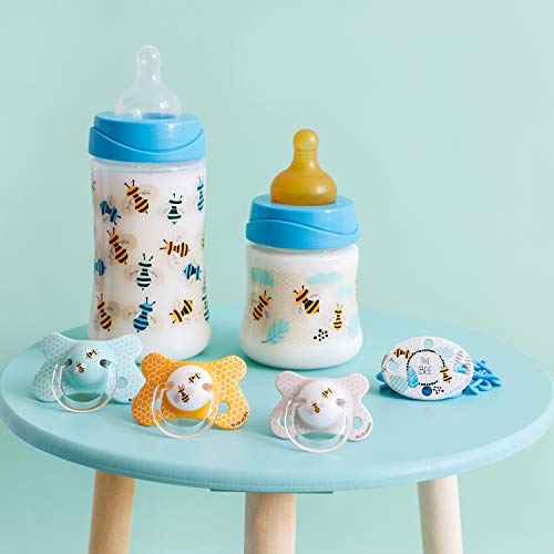 Suavinex - Pack de 2 chupetes para bebés, +18 meses, Abejitas Amarillo/Azul