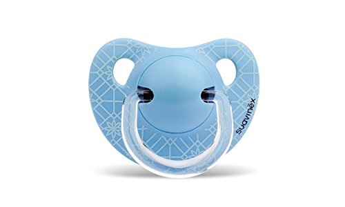 Suavinex - Pack de 2 Chupetes Suavinex 6-18 Meses. Tetina Anatómica de Silicona 0% Bisphenol, Color Verde y Azul Diseño Panda