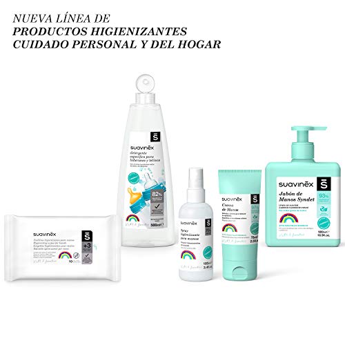 SUAVINEX, Toallitas Higienizantes de Manos Niños y Familia. Desinfección inmediata. Para Niños +3 Años, 10 toallitas. Blanco