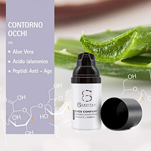 Suavitas Eyes Confort - Crema Contorno de Ojos y Labios Antiarrugas con Ácido Hialurónico, Antiedad, Resultados Inmediatos, Hidratante, Tonificante, Elimina las Arrugas, Reduce las Bolsas - 30 ml