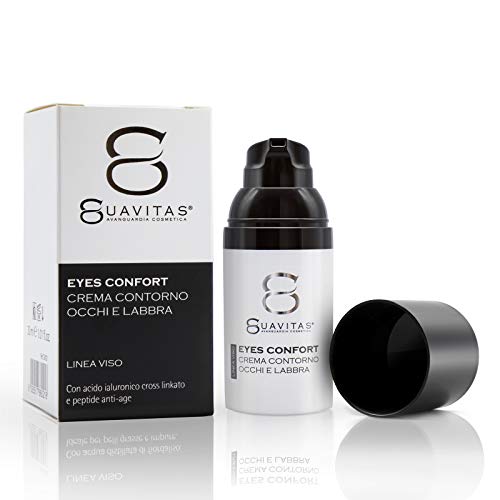 Suavitas Eyes Confort - Crema Contorno de Ojos y Labios Antiarrugas con Ácido Hialurónico, Antiedad, Resultados Inmediatos, Hidratante, Tonificante, Elimina las Arrugas, Reduce las Bolsas - 30 ml