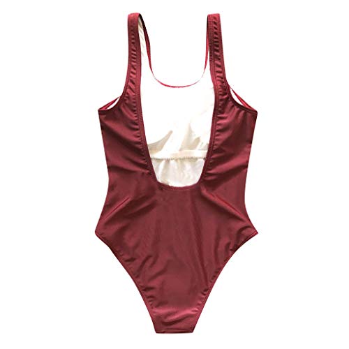 SUCES bademode - Conjunto de Bikini y bañador para Mujer borgoña S