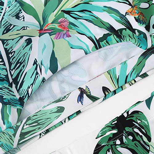 SUCES - Bikini para Mujer de Cintura Alta, 1 Pieza, Tanga, Bikini, impresión, bañador, Traje de baño Sexy, Traje de baño para Mujer, Tankini, Traje, bañador, Ropa de baño Verde L