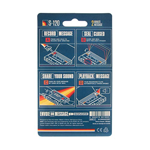 Suck UK - Tarjeta de felicitación de cumpleaños musical con mensaje"Enviar un sonido", en blanco