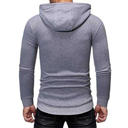 Sudaderas con Capucha para Hombre Contraste con Bolsillo Otoño Invierno Color sólido Deporte Outwear Hoodie Pullover Sweat Hood Sweatshirt
