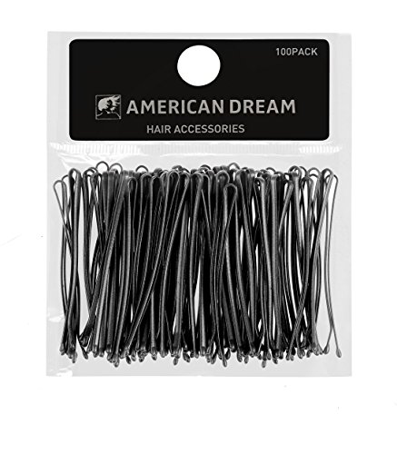 SUEÑO AMERICANO Paquete de 100 x horquillas - negro - sin problemas - 2,5 pulgadas / 6:35 cm de largo, 1 paquete (1 x 124 g)