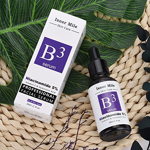 Suero de ácido hialurónico para cara, 5% de suero facial de vitamina B de niacinamida Blanqueamiento Anti Envejecimiento Hidratante Antiarrugas Reduce Líneas Finas para Radiante