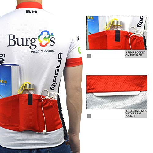 SUHINFE Traje Ciclismo Hombre, Maillot Ciclismo y Culotte Ciclismo con 5D Gel Pad para Verano Deportes al Aire Libre Ciclo Bicicleta, BH-White, XL