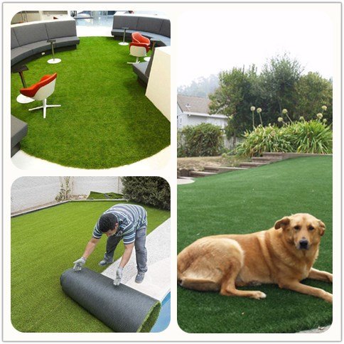 Sumc Césped artificial para jardín, balcón, altura de la fibra 30 mm, césped de plástico, alfombra, verde, 100 x 200 cm