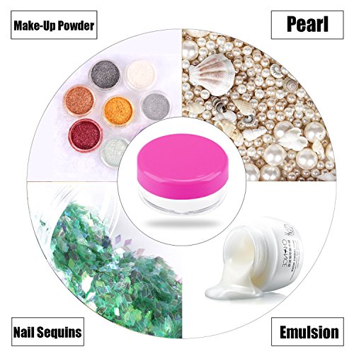 SumDirect 100Pcs 5G Envases cosméticos de plástico, botellas de embalaje de muestra (rosa fuerte)