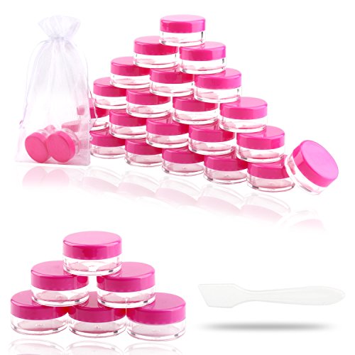 SumDirect 100Pcs 5G Envases cosméticos de plástico, botellas de embalaje de muestra (rosa fuerte)