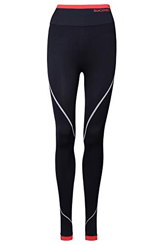 Sundriedel gimnasio del deporte para mujer Leggings Prima Sport tela del diseñador aptitud que se ejecuta Yoga Medias Training (Negro, XL)