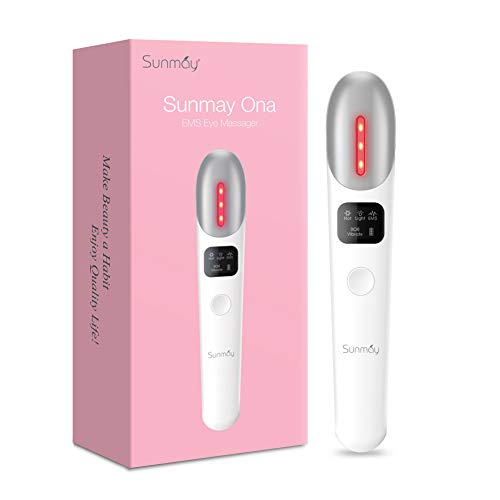 【Sunmay Ona】 SUNMAY Masajeador de Ojos Antiarrugas, Masajeador Contorno de Ojos con Microcorriente 42℃ Dispositivo de Cuidado Ocular Calentado para Arrugas y Ojeras