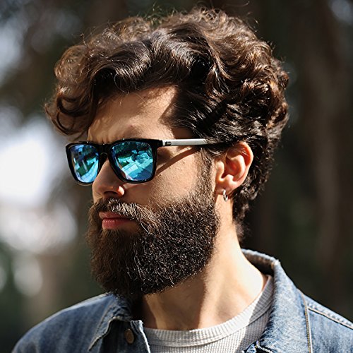 Sunmeet Gafas de sol Hombre Polarizadas Clásico Retro Gafas de sol para Hombre UV400 Protection S1001(Azul/Pistola)