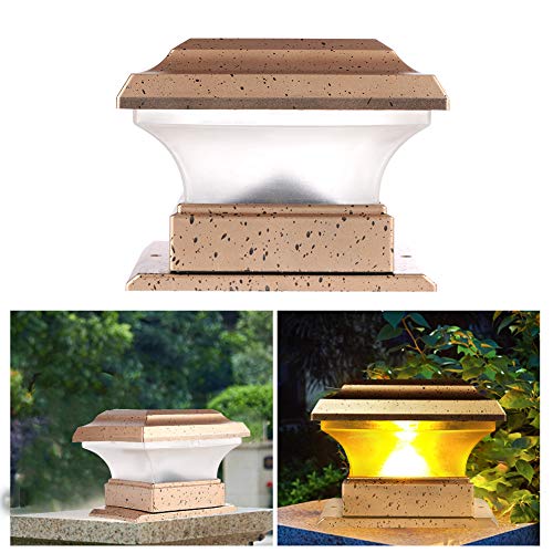 SunshineFace Luz de Pilar Cerca de Energía Solar Luces de Poste Impermeable Jardín Al Aire Libre Patio Jardín Lámpara de Pilar Luz Cálida