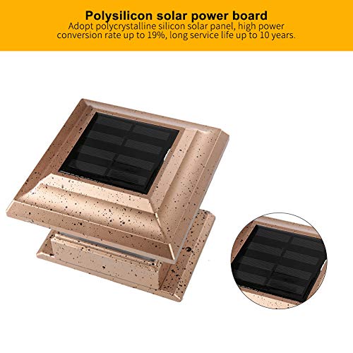 SunshineFace Luz de Pilar Cerca de Energía Solar Luces de Poste Impermeable Jardín Al Aire Libre Patio Jardín Lámpara de Pilar Luz Cálida