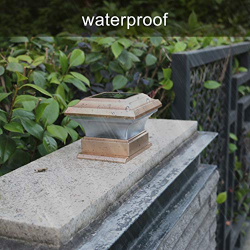 SunshineFace Luz de Pilar Cerca de Energía Solar Luces de Poste Impermeable Jardín Al Aire Libre Patio Jardín Lámpara de Pilar Luz Cálida