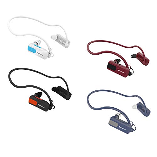 Sunstech TRITON4GBRED - Reproductor de MP3 de 4 GB (resistente al agua, con almohadillas) rojo