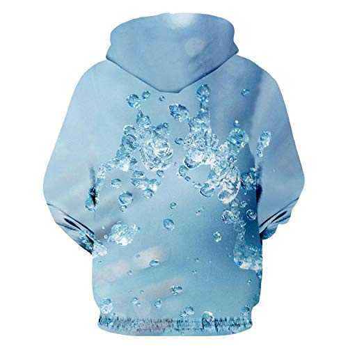 Superniuhoodie Sudaderas con Capucha favoritas de los nuevos Hombres con Estampado 3D Simple Blue Water Drops Tops Oversized 5XL Sports Leisure Pullover