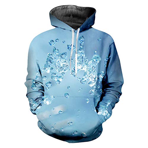 Superniuhoodie Sudaderas con Capucha favoritas de los nuevos Hombres con Estampado 3D Simple Blue Water Drops Tops Oversized 5XL Sports Leisure Pullover