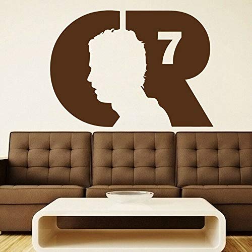 supmsds CR7 Jugador de fútbol fútbol Vinilo Pared calcomanía niño Deporte Cartel, Club de fútbol decoración 80X57 cm