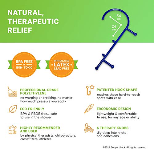 Supportiback ® Auto-Masajeador Ortopédico para Nudos Musculares Patentado, para Alivio Inmediato del Dolor de Espalda y Tensión Muscular