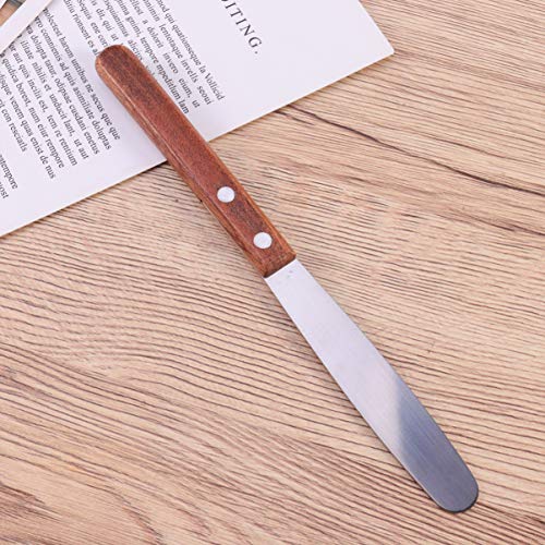 SUPVOX 1 Cuchillo de Mezcla de Yeso Acero Inoxidable Espátula para Yeso Mango de madera para Dentista Hospitalario