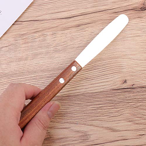 SUPVOX 1 Cuchillo de Mezcla de Yeso Acero Inoxidable Espátula para Yeso Mango de madera para Dentista Hospitalario