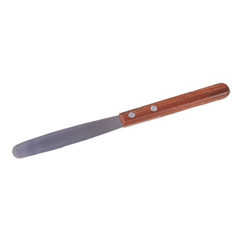 SUPVOX 1 Cuchillo de Mezcla de Yeso Acero Inoxidable Espátula para Yeso Mango de madera para Dentista Hospitalario